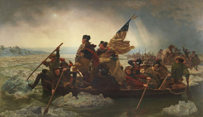 Washington Crossing the Delaware during the Revolutionary War, as painted by Emanuel Leutze.