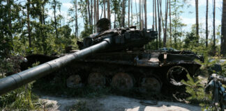 A tank lost in the Ukrainian War