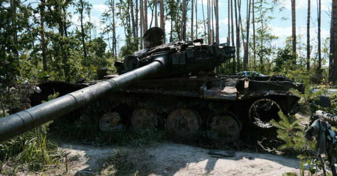 A tank lost in the Ukrainian War