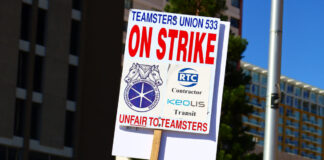 Teamsters strike signage