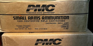 A couple old cases of .223 ammo from Pete's ammo locker.