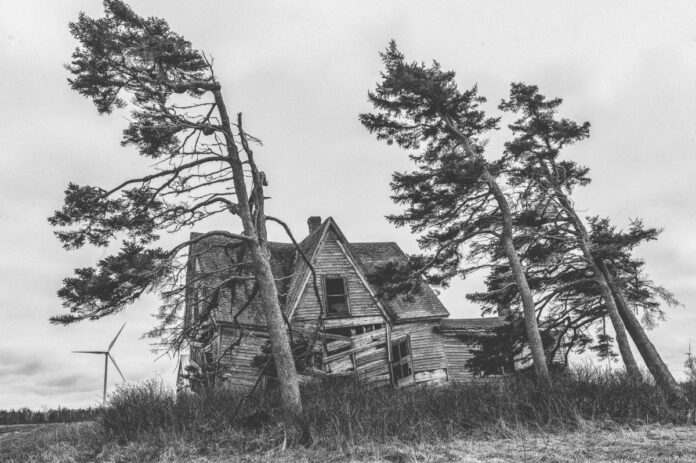 An old windblown home.