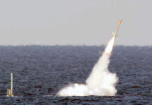 A Tomahawk Missile fired by a U.S. submarine