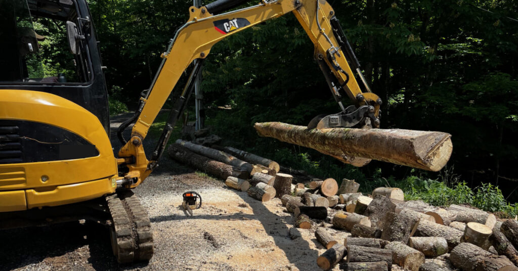 A little heavy equipment makes cutting firewood go so much faster.