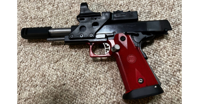This was a state of the art pistol in the late 1990s and featured an early (and large) red dot. Pete got it out of the safe for the first time in years.