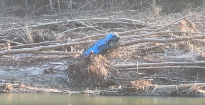 Scenes like this are common along the rivers and creeks that flooded during Hurricane Helene.