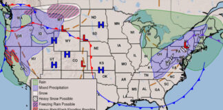 This is the three day forecast map from the National Weather Service. The wet weather in the Northeast may be welcomed because that part of the country has been suffering from drought conditions.