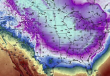 This map shows how much the National Weather Service expects temperatures to vary from normal on Friday, January 10. In a large swatch of the country, expect temperatures 20 to 40 degrees colder than the average for that date.