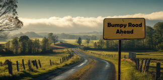 Bumpy Road Ahead Sign