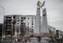 Destruction in Ukraine as a result of Russian attacks.