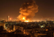 Israel launched a major attack on Iran, striking targets in Tehran and across the country. This is an AI-generated image.