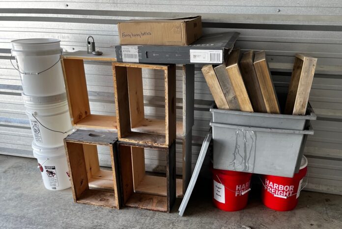 This is the first load of equipment, all bee stuff.