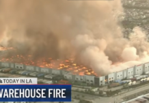 Flammable aper products, including toilet paper and facial tissue, made this warehouse fire impossible to extinguish once it started.