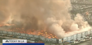 Flammable aper products, including toilet paper and facial tissue, made this warehouse fire impossible to extinguish once it started.