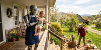 Humanoid robots for caregiving and light housework and said to be right around the corner. I think it's going to be a while before a homestead-ready robot capable of using power tools is available.