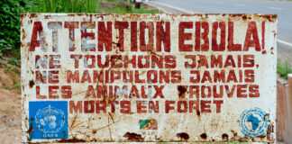 An Ebola warning sign from a prior outbreak.