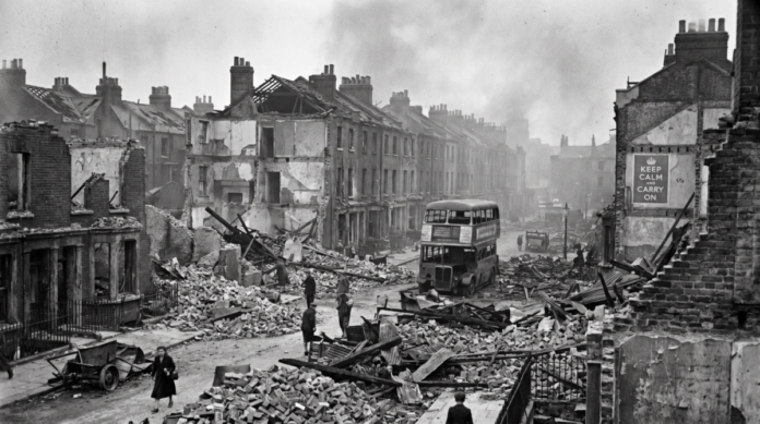 German bombers caused swaths of destruction in England during WWII.