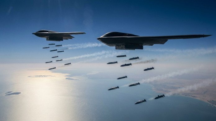 The B-2 steal bomber will be used when the U.S. goes full-force against iran.